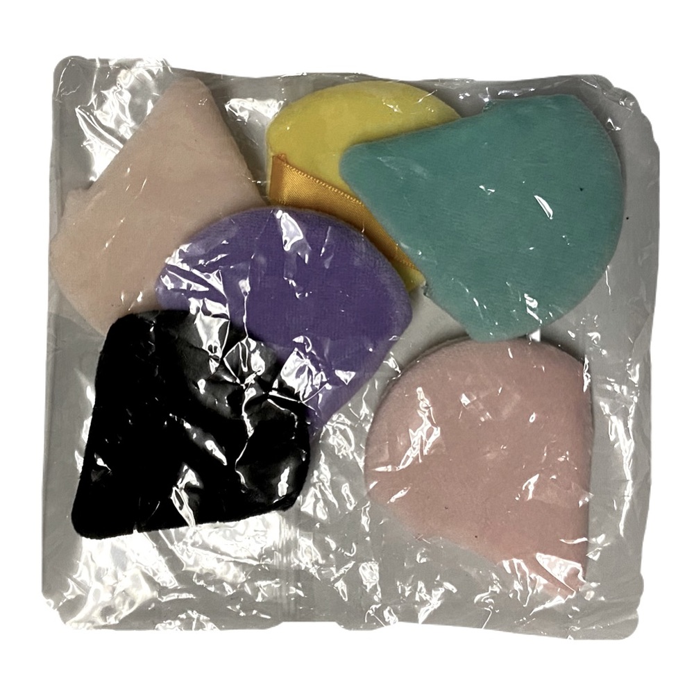 Makeup Powder Puff Sponge Fan Shaped 6 Pieces Multicolored
